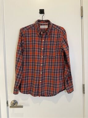 The Normal Brand Red and Blue Plaid Button-Down Flannel Shirt